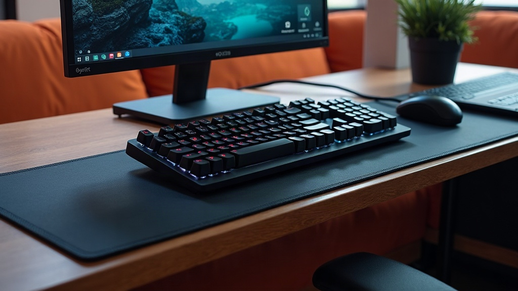 Mechanical Keyboard Lap Desk Setup for Couch PC Gaming
